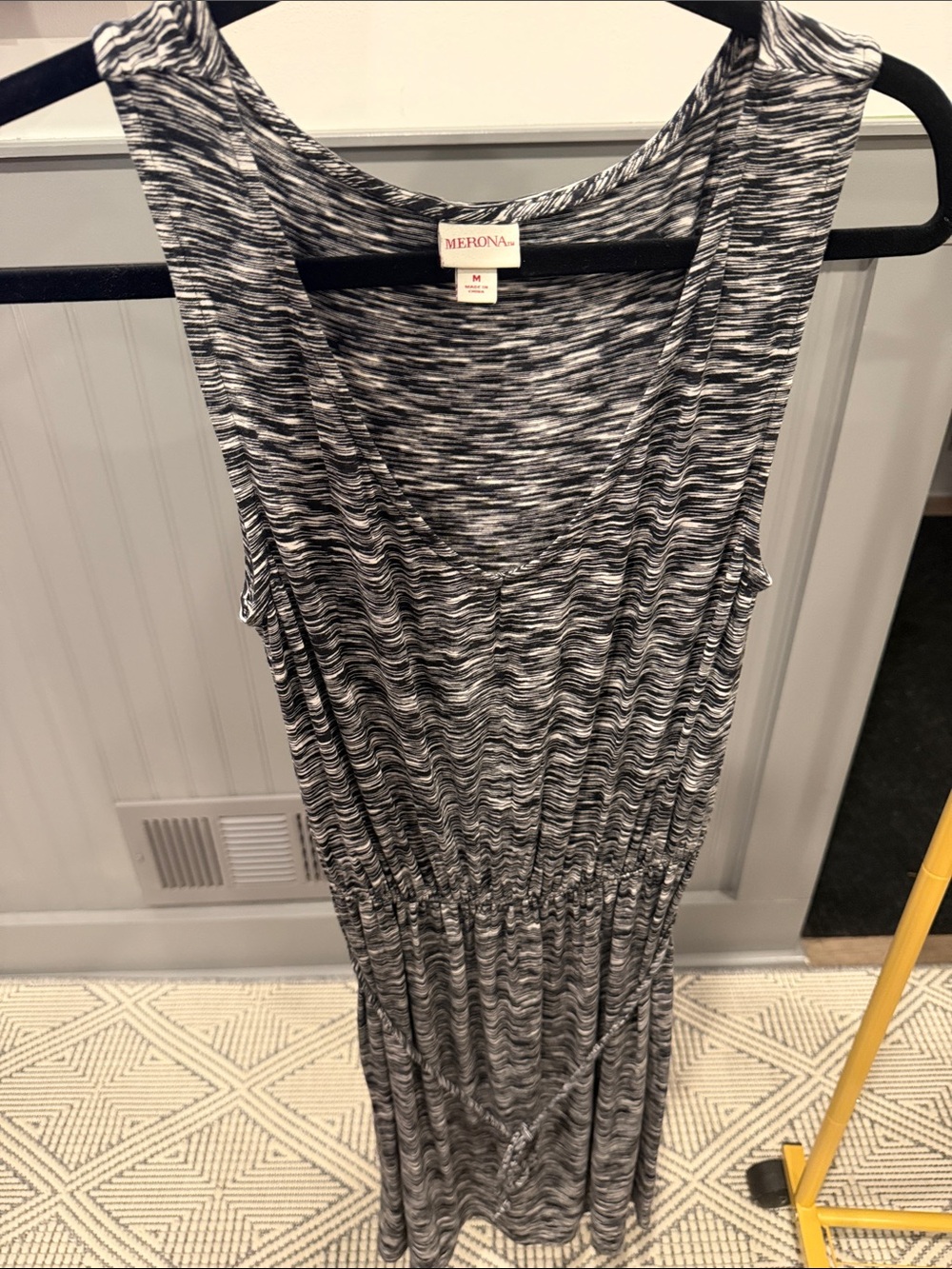 Merona Black & White Space-Dye Sleeveless Midi Dress